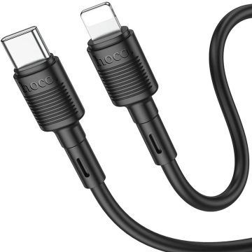   USB Type-C töltő- és adatkábel, Lightning, 100cm, 20W, gyorstöltés, PD, Hoco X83 Victory, fekete