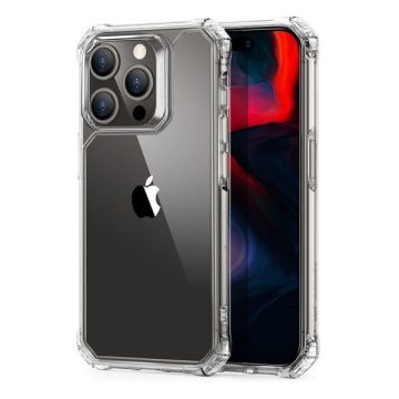   Apple iPhone 15 Pro Max, Szilikon tok, műanyag hátlappal, légpárnás sarok, közepesen ütésálló, ESR Air Armor, átlátszó