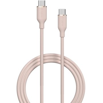   USB Type-C töltő- és adatkábel, USB Type-C, 120 cm, 3000 mA, 60W, gyorstöltés, PD, Devia Jelly, EC632, rózsaszín