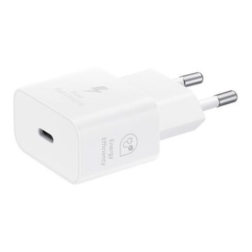   Hálózati töltő adapter, 25W, USB Type-C aljzat, PD, GaN, gyorstöltés, Samsung, fehér, gyári