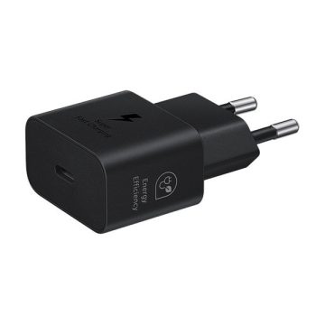   Hálózati töltő adapter, 25W, USB Type-C aljzat, PD, GaN, gyorstöltés, Samsung, fekete, gyári