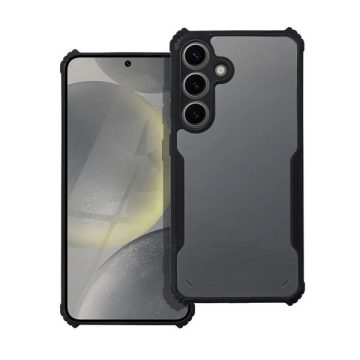   Samsung Galaxy A55 5G SM-A556B, Szilikon tok, közepesen ütésálló, légpárnás sarok, akril hátlap, Anti-Drop Case, átlátszó/fekete