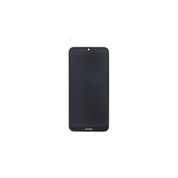   Huawei Y7 (2019) kompatibilis LCD modul kerettel, OEM jellegű, fekete, Grade S+