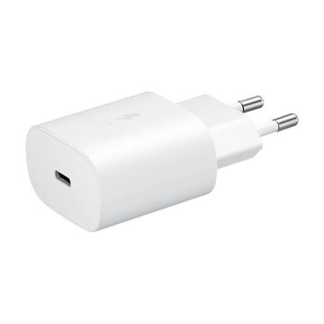   Hálózati töltő adapter, 25W, USB Type-C aljzat, PD, gyorstöltés, Samsung, fehér, gyári