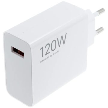   Hálózati töltő adapter, 120W, USB aljzat, gyorstöltés, GaN, Xiaomi, fehér, gyári