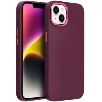   Realme C55, Szilikon tok, közepesen ütésálló, fémhatású kamera keret, Frame Case, lila