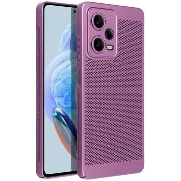   Xiaomi Redmi Note 13 5G, Műanyag hátlap védőtok, légáteresztő, lyukacsos minta, Breezy, lila