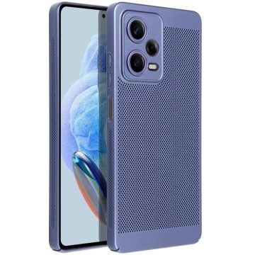   Xiaomi Redmi Note 13 5G, Műanyag hátlap védőtok, légáteresztő, lyukacsos minta, Breezy, kék