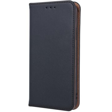   Xiaomi Redmi Note 13 5G, Oldalra nyíló tok, valódi bőrtok, stand, Smart Pro, fekete