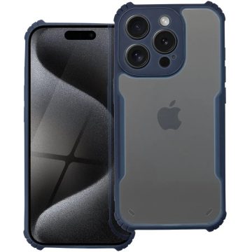   Samsung Galaxy A25 5G SM-A256B, Szilikon tok, közepesen ütésálló, légpárnás sarok, akril hátlap, Anti-Drop Case, átlátszó/sötétkék