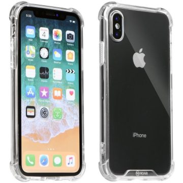   Apple iPhone 16 Pro Max, Szilikon védőkeret, akril hátlap, közepesen ütésálló, Armor Jelly Case, Roar, átlátszó