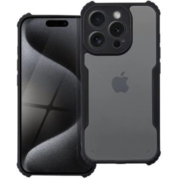   Samsung Galaxy A16 4G / A16 5G SM-A165F / A166B, Szilikon tok, közepesen ütésálló, légpárnás sarok, akril hátlap, Anti-Drop Case, átlátszó/fekete