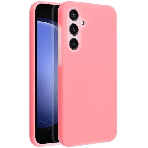 Samsung Galaxy A16 4G / A16 5G SM-A165F / A166B, Szilikon tok, mikrofiber plüss belső, Candy Case, rózsaszín