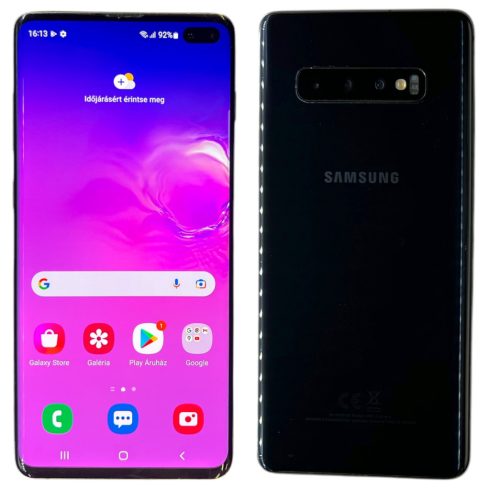 Samsung Galaxy S10 Plus 128GB (SM-G975F/DS)  Fekete (Black) Kártyafüggetlen