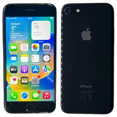 Apple iPhone 8 64GB 64GB Fekete (Black) Kártyafüggetlen
