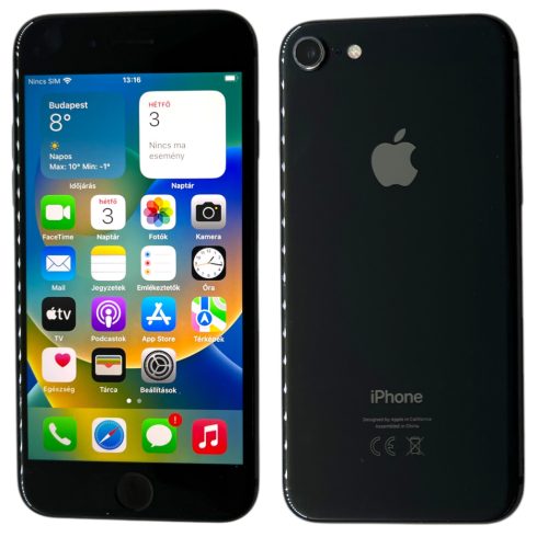 Apple iPhone 8 64GB 64GB Fekete (Black) Kártyafüggetlen