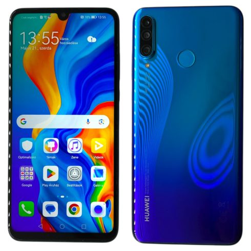 Huawei P30 Lite DS 128GB (MAR-LX1A)  Kék (Blue) Kártyafüggetlen