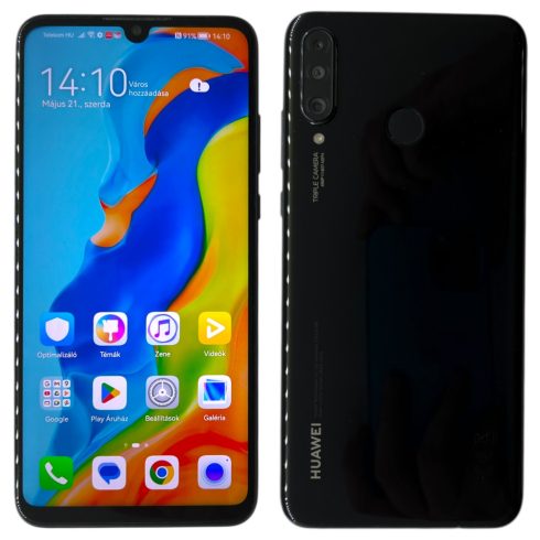 Huawei P30 Lite DS 128GB (MAR-LX1A)  Fekete (Black) Kártyafüggetlen