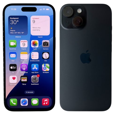 Apple iPhone 15 128GB 128GB Fekete (Black) Kártyafüggetlen
